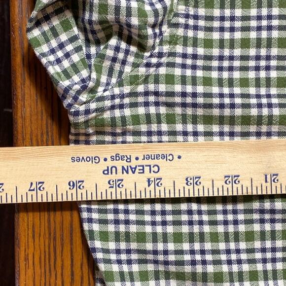 Vintage 90s Abercrombie & Fitch Button Down Green Blue Plaid Check Muscle Large - Picture 6 of 11